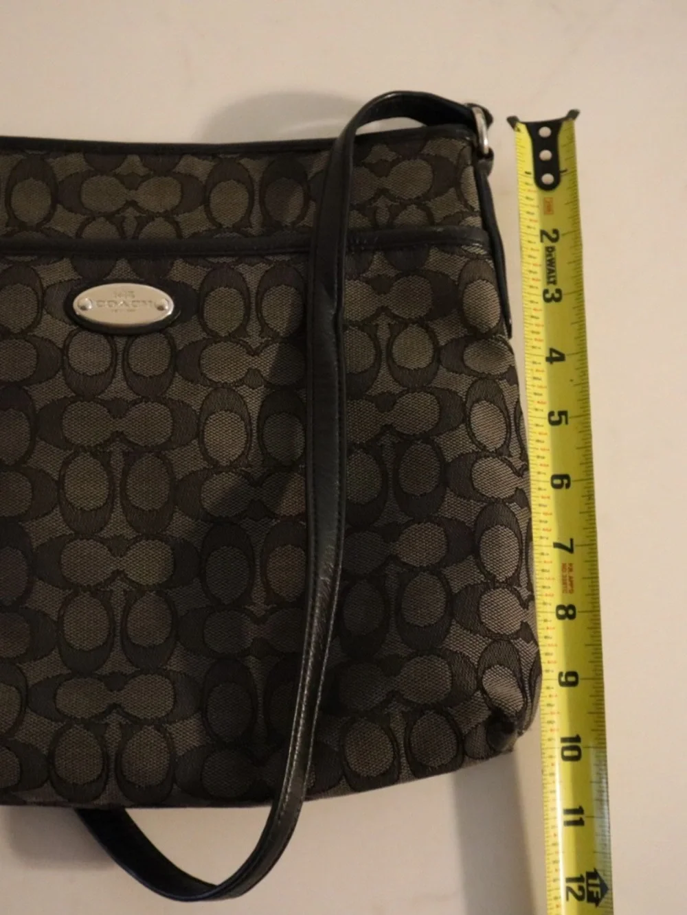 Coach Black and Brown Signature Shoulder Bag